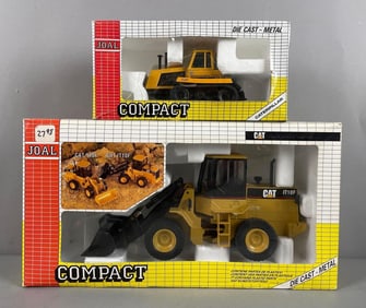 Group of 2 Joal Compact Caterpillar Die-Cast Tractors
