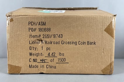 Lionel R Railroad Crossing Coin Bank