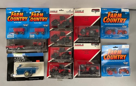 Group of Ertl and Case Die-Cast Farm Equipment
