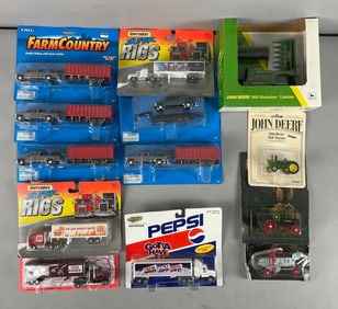 Group of Die-Cast Trucks with Trailers