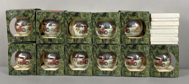 Group of Ford Model 8N Tractor Christmas Ornaments
