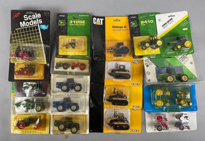 Group of Die-Cast Tractors and Farm Machinery