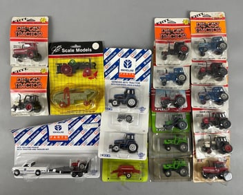 Group of Ertl Die-Cast Farm Tractors