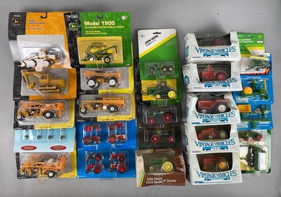 Group of Ertl Die-Cast Farm Tractors and Machinery