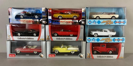Group of 9 1:43 Scale Die Cast Vehicles