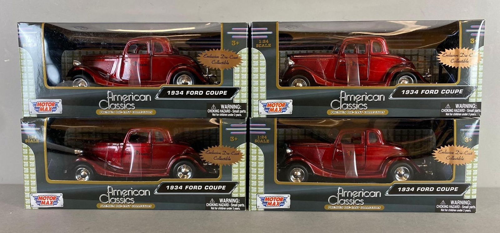 Group of 4 Motor Max American Classics 1:24 Scale 1934 Ford Coupe Die Cast Vehicles (1 of 3)