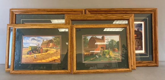 Group of 6 Farming Themed Framed Pictures