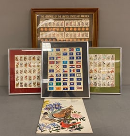 Group of 5 Pennies and Stamps Frames
