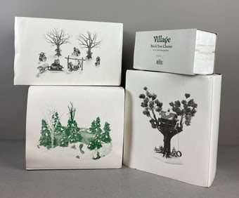 Group of 4 Department 56 Heritage Village Collection Porcelain Buildings