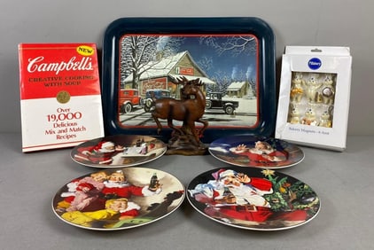 Group of 8 Coca Cola Themed Dinnerware and More