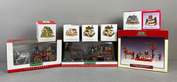 Group of 8 Liberty Falls Collection Porcelain Building and More