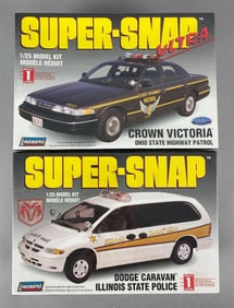 Group of 2 Lindberg Super-Snap State Police Plastic Model Kits
