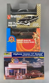 Group of 3 1950s Muscle Car Plastic Model Kits