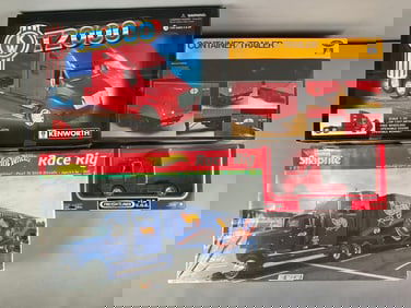 Group of Semi Truck and Trailer Models