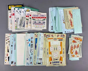 Group of Model Race Car Water Transfer Decals