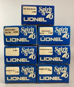 Group of 7 Lionel O Scale Spirit of 76 Box Cars