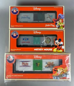 Group of 3 Lionel O Scale Disney Train Cars