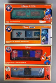 Group of 4 Lionel O Scale Disney Train Cars