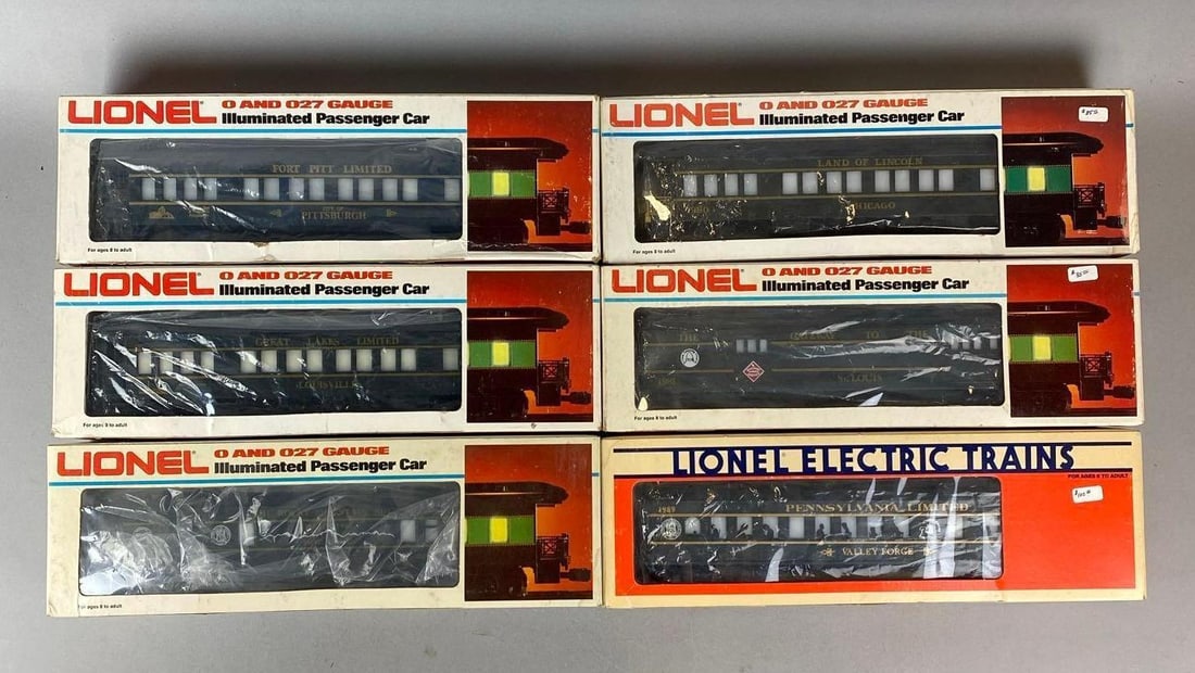 Group of 6 Lionel O Scale Passenger Cars: Includes 1989 TCA Convention Car and Observation cars