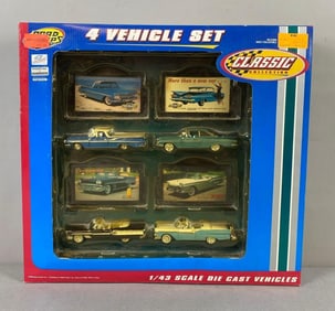 Road Champs Classic Collection 1/43 Scale 4 Die Cast Vehicle Set