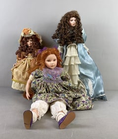 Group of 3 Porcelain Child Dolls