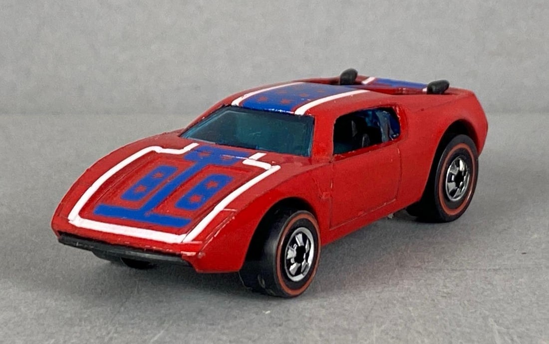 1969 Mattel Hot Wheels Redline Warpath: die-cast, redline tires, Blue windows