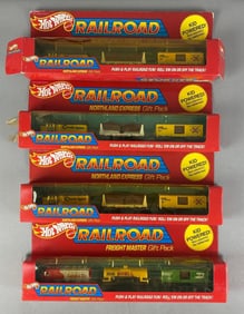 Group of 4 Mattel Hot Wheels Railroad Giftpacks