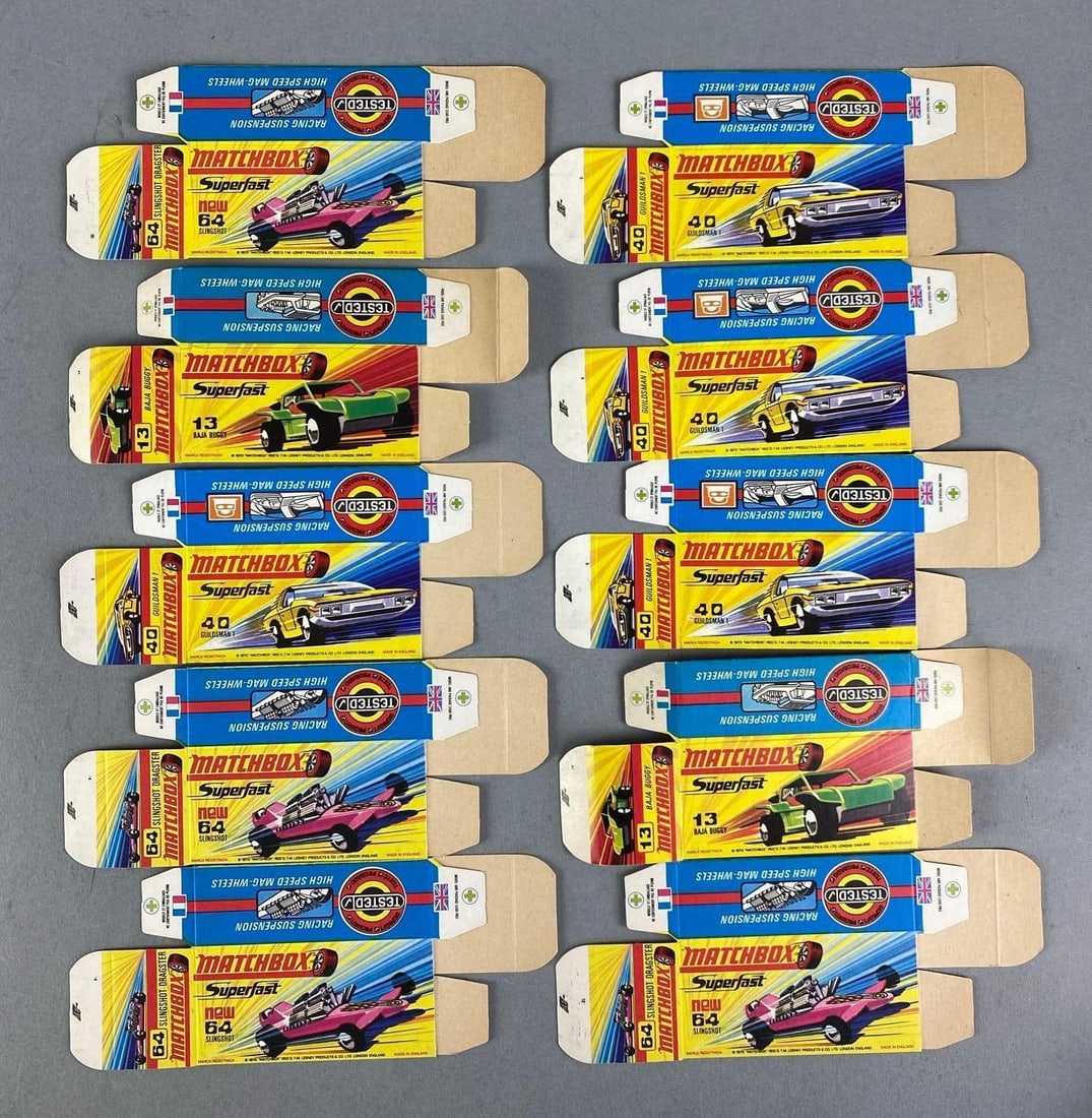 Group of 10 Matchbox H Type Boxes: Includes No. 64, 40 and more