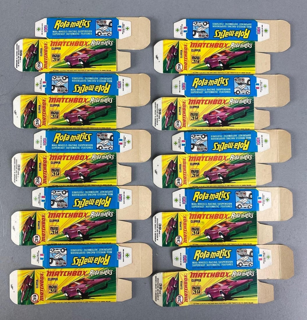 Group of 10 Matchbox I Type Boxes: No. 39 clipper