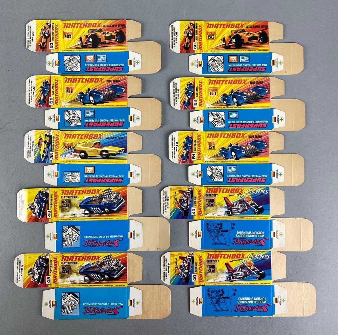 Group of 10 Matchbox I Type Boxes: Includes No. 48, 49 and more