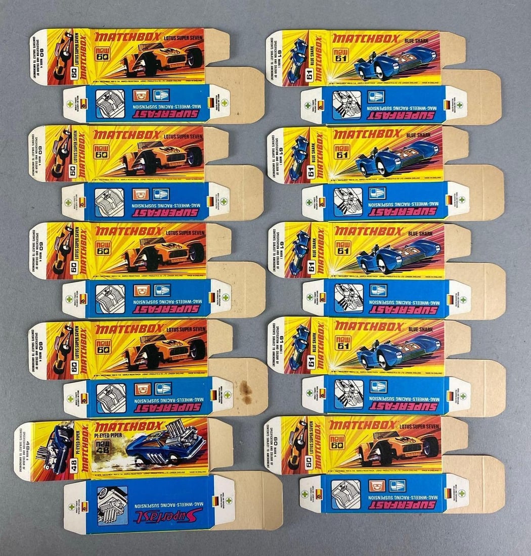 Group of 10 Matchbox I Type Boxes: Includes No. 48, 60 and more