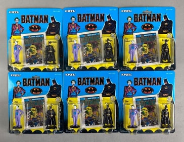 Group of 1990 ERTL Batman Die-Cast Figurine Set