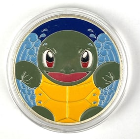 Colorized Pokemon Squirtle 1 oz .999 Silver Round