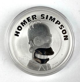 2022 Tuvalu $1 Homer Simpson 1 oz .999 Silver Coin