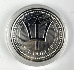2019 Barbados $1 Trident 1 oz .999 Fine Silver Coin