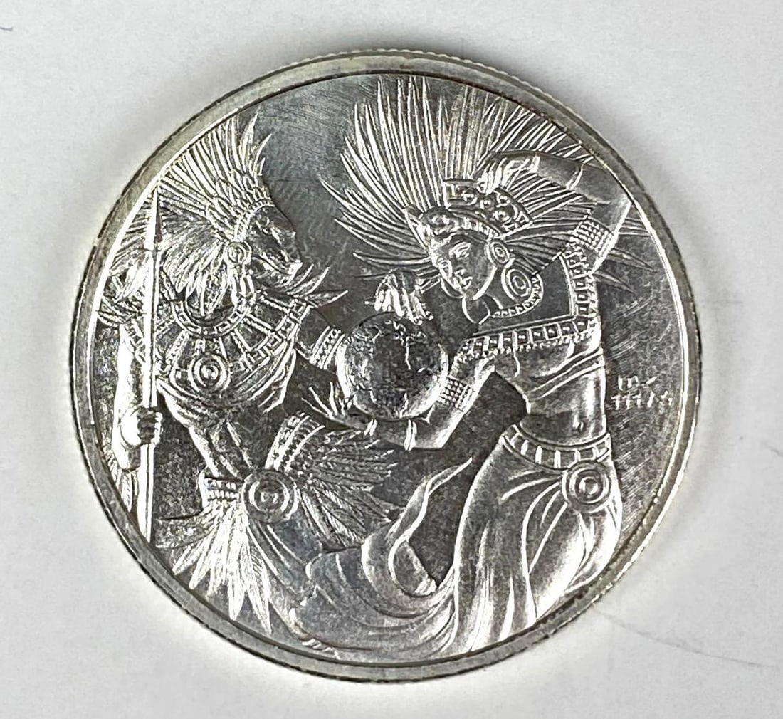 Aztec Yin Yang 1 oz .999 Fine Silver Round (1 of 2)