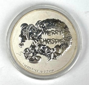 2021 NIEU $2 Mickey Mouse Merry Christmas 1 oz .999 Fine Silver Coin