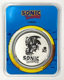 2021 NIUE $2 Colorized Sonic The Hedgehog 30th Anniversary 1 oz .999 Fine Silver Coin