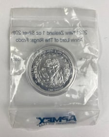 2021 New Zealand $1 20th Anniversary Lord of the Rings Frodo 1 oz .999 Fine Silver Coin