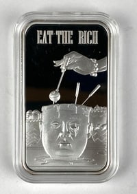 Pit Bullion Eat the Rich The Great Leader 1 oz .999 Fine Silver Ingot/ Bar