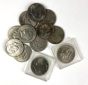 Group of 13 US Eisenhower Dollars