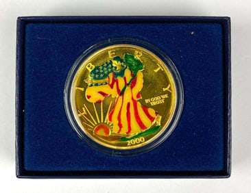 2000 The Dawn of a New Millennium 1 oz Colorized .999 Fine Silver Round