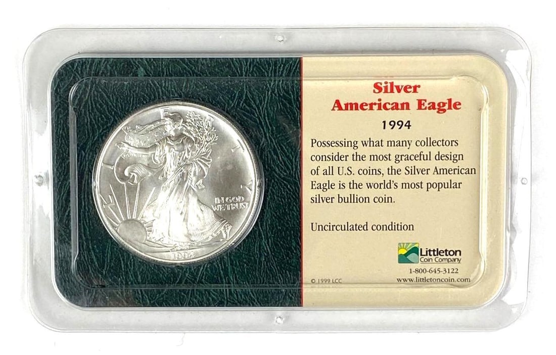 1994 US Mint American Silver Eagle Uncirculated 1oz. Fine Silver (1 of 2)