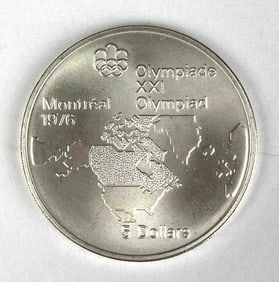 1973 Canada $5 Olympiad XXI Montreal 1976 oz .999 Silver Coin