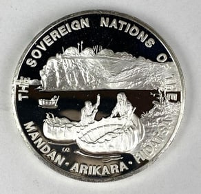 1974 The Three Affiliated Tribe oz .999 Fine Silver Round