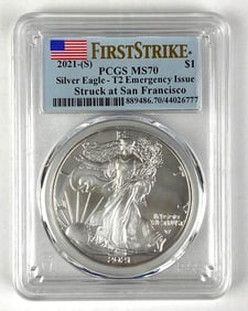 2021 S US $1 American Silver Eagle PCGS Graded MS70