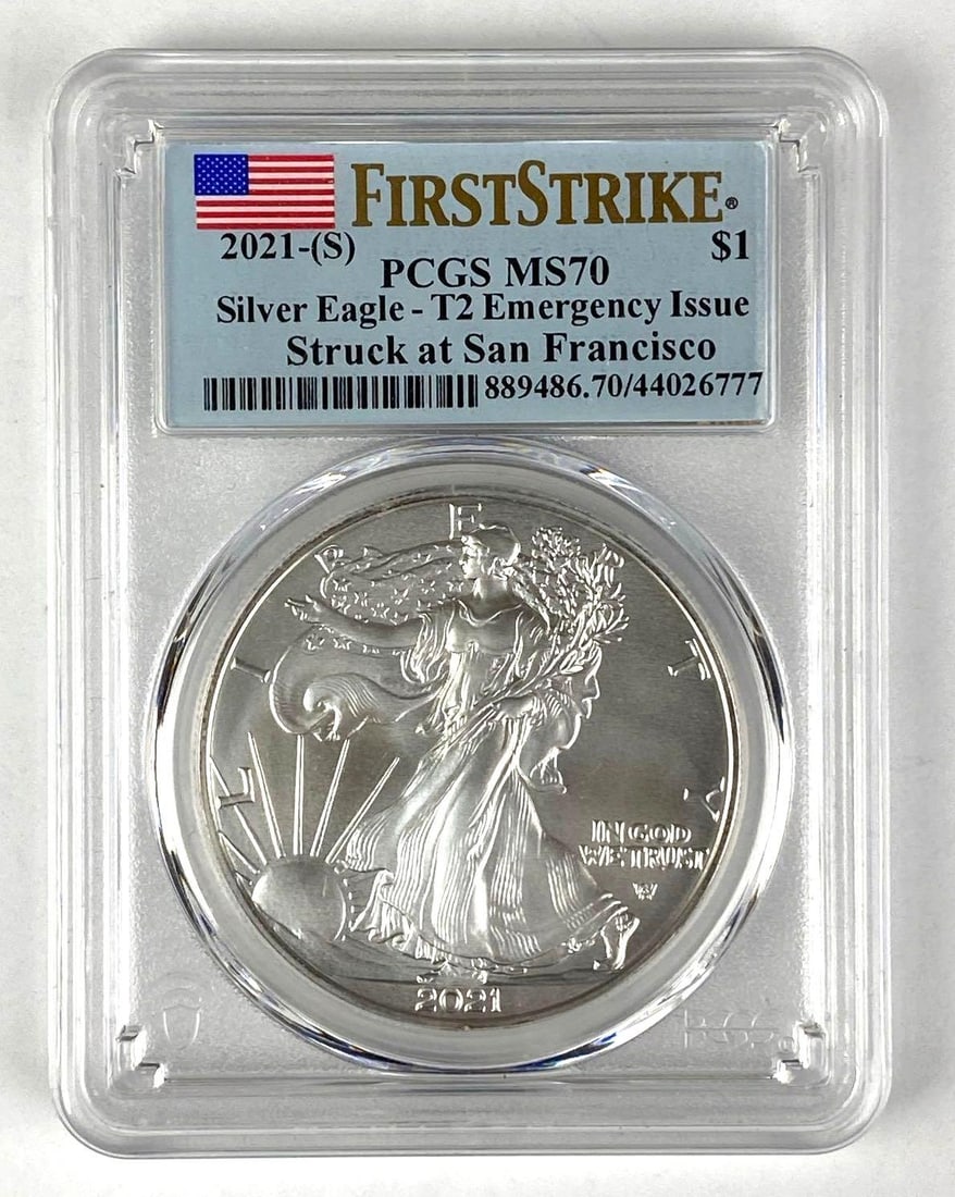 2021 S US $1 American Silver Eagle PCGS Graded MS70 (1 of 2)