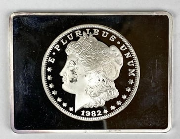 1982 Morgan Design 2 oz .999 Silver Ingot/ Bar