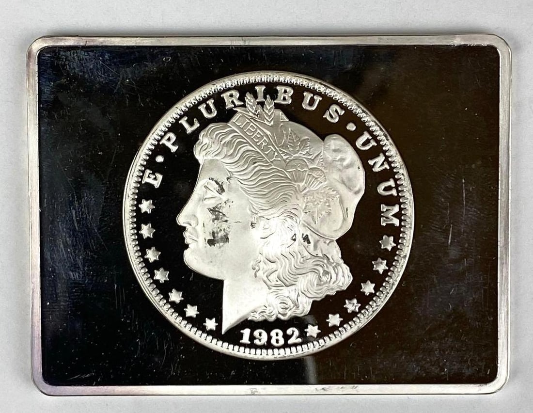 1982 Morgan Design 2 oz .999 Silver Ingot/ Bar (1 of 2)