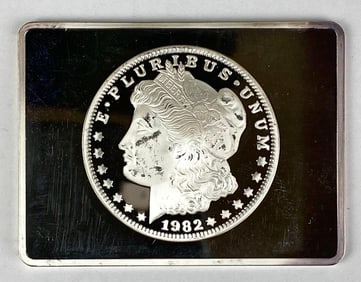 1982 Morgan Design 2 oz .999 Silver Ingot/ Bar
